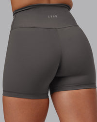 Woman wearing Fusion Ultra High-Rise 4" Short - Dark Storm | Model:Hannah | Size:S | Thumbnail Index: 7