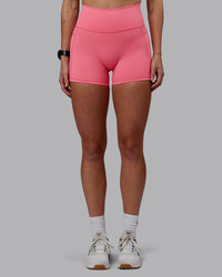 Woman wearing Fusion Ultra High-Rise 4" Short Pockets - Pink Lemonade | Model:Shae | Size:S | Thumbnail Index: 3