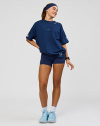 Woman wearing GG Heavyweight Oversized Tee - Future Navy | Model:Grace | Size:S | Thumbnail Index: 17