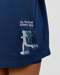 Woman wearing GG Heavyweight Oversized Tee - Future Navy | Model:Grace | Size:S | Thumbnail Index: 5