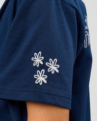 Woman wearing GG Heavyweight Oversized Tee - Future Navy | Model:Grace | Size:S | Thumbnail Index: 2