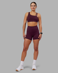 Woman wearing Galvanise Sports Bra 2.0 - Cherry Lacquer | Model:Keisha | Size:S | Thumbnail Index: 5