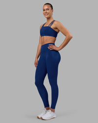 Woman wearing Galvanise Sports Bra 2.0 - Midnight Blue | Model:Charlize | Size:S | Thumbnail Index: 5