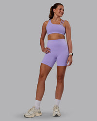 Woman wearing Galvanise Sports Bra 2.0 - Violet Ray | Model:Phoebe | Size:S | Thumbnail Index: 3