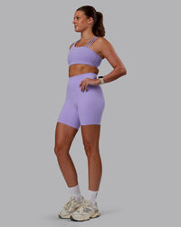Woman wearing Galvanise Sports Bra 2.0 - Violet Ray | Model:Phoebe | Size:S | Thumbnail Index: 4