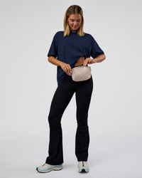 Woman wearing Go-To FLXCotton Oversized Deviation Tee - Future Navy-White | Model:Amity | Size:S | Thumbnail Index: 4