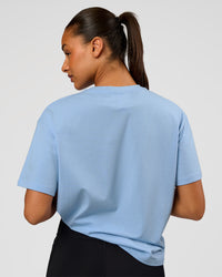 Woman wearing Go-To FLXCotton Oversized Tee - Open Air-White | Model:Rosie | Size:S | Thumbnail Index: 2