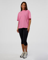 Woman wearing Go-To FLXCotton Oversized Tee - Sugar Plum Washed | Model:Bianca | Size:S | Thumbnail Index: 4