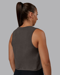 Woman wearing Go-To FLXCotton Tank in Dark Storm-White | Size:S | Model:Tylah | Thumbnail Index: 1