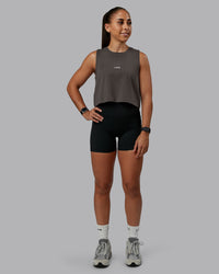 Woman wearing Go-To FLXCotton Tank in Dark Storm-White | Size:S | Model:Tylah | Thumbnail Index: 2