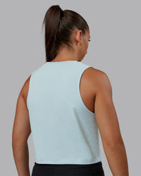 Woman wearing Go-To FLXCotton Tank in Skyride-White | Size:S | Model:Tylah | Thumbnail Index: 3