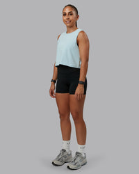 Woman wearing Go-To FLXCotton Tank in Skyride-White | Size:S | Model:Tylah | Thumbnail Index: 1