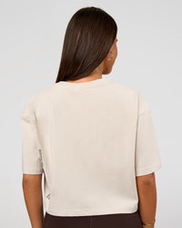 Woman wearing Go-To Heavyweight Street Tee - Clay-Cocoa Powder | Model:Bianca | Size:S | Thumbnail Index: 3