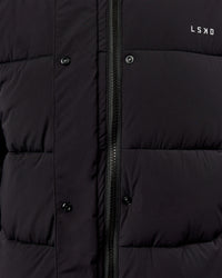 Woman wearing Go-To Puffer Long Jacket - Black | Model:Ella | Size:S | Thumbnail Index: 7