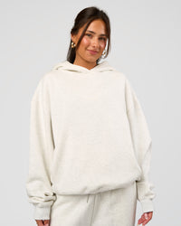 Woman wearing Go-To Oversized Hoodie - Silver Marl | Model:Bianca | Size:S | Thumbnail Index: 0