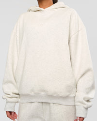 Woman wearing Go-To Oversized Hoodie - Silver Marl | Model:Bianca | Size:S | Thumbnail Index: 3