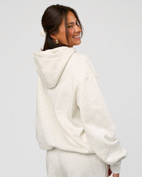 Woman wearing Go-To Oversized Hoodie - Silver Marl | Model:Bianca | Size:S | Thumbnail Index: 2