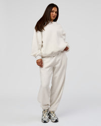 Woman wearing Go-To Oversized Track Pant - Silver Marl | Model:Bianca | Size:S | Thumbnail Index: 6