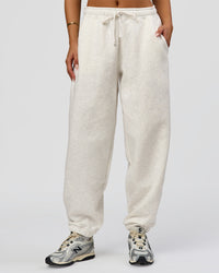 Woman wearing Go-To Oversized Track Pant - Silver Marl | Model:Bianca | Size:S | Thumbnail Index: 2