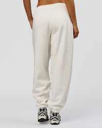 Woman wearing Go-To Oversized Track Pant - Silver Marl | Model:Bianca | Size:S | Thumbnail Index: 4