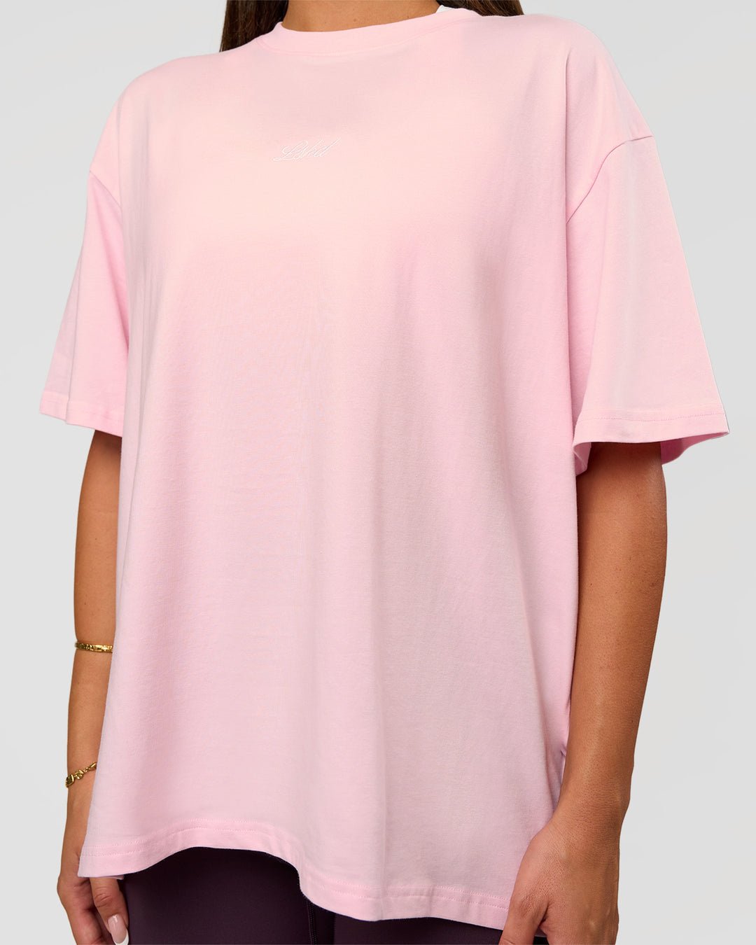Woman wearing Go-To FLXCotton Oversized Tee - Marshmallow-White | Model:Bianca | Size:S - view 6
