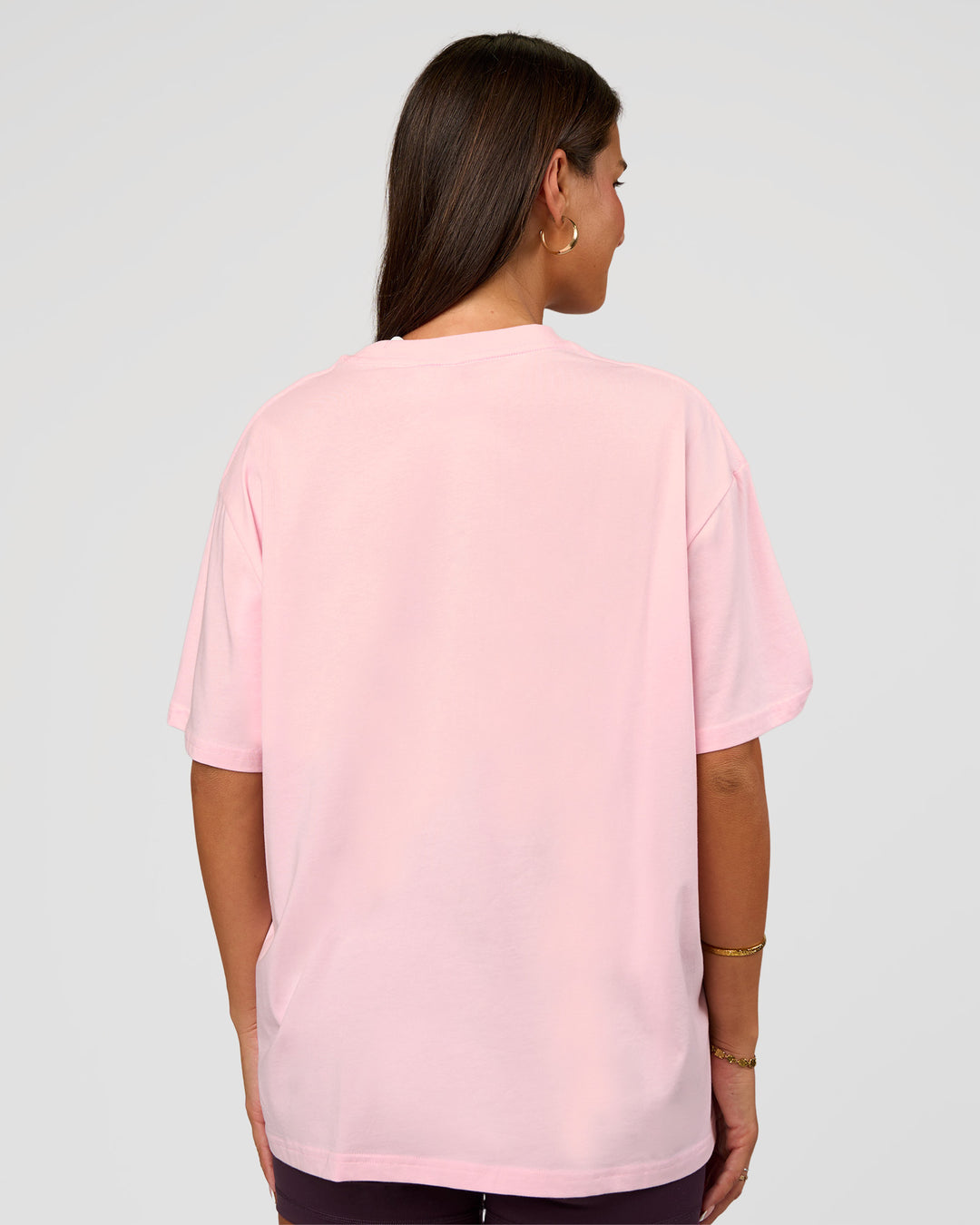 Woman wearing Go-To FLXCotton Oversized Tee - Marshmallow-White | Model:Bianca | Size:S - view 4