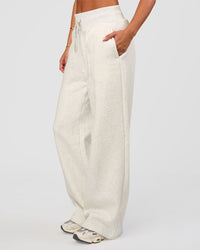 Woman wearing Go-To Wide Leg Track Pant - Silver Marl | Model:Bianca | Size:S | Thumbnail Index: 8