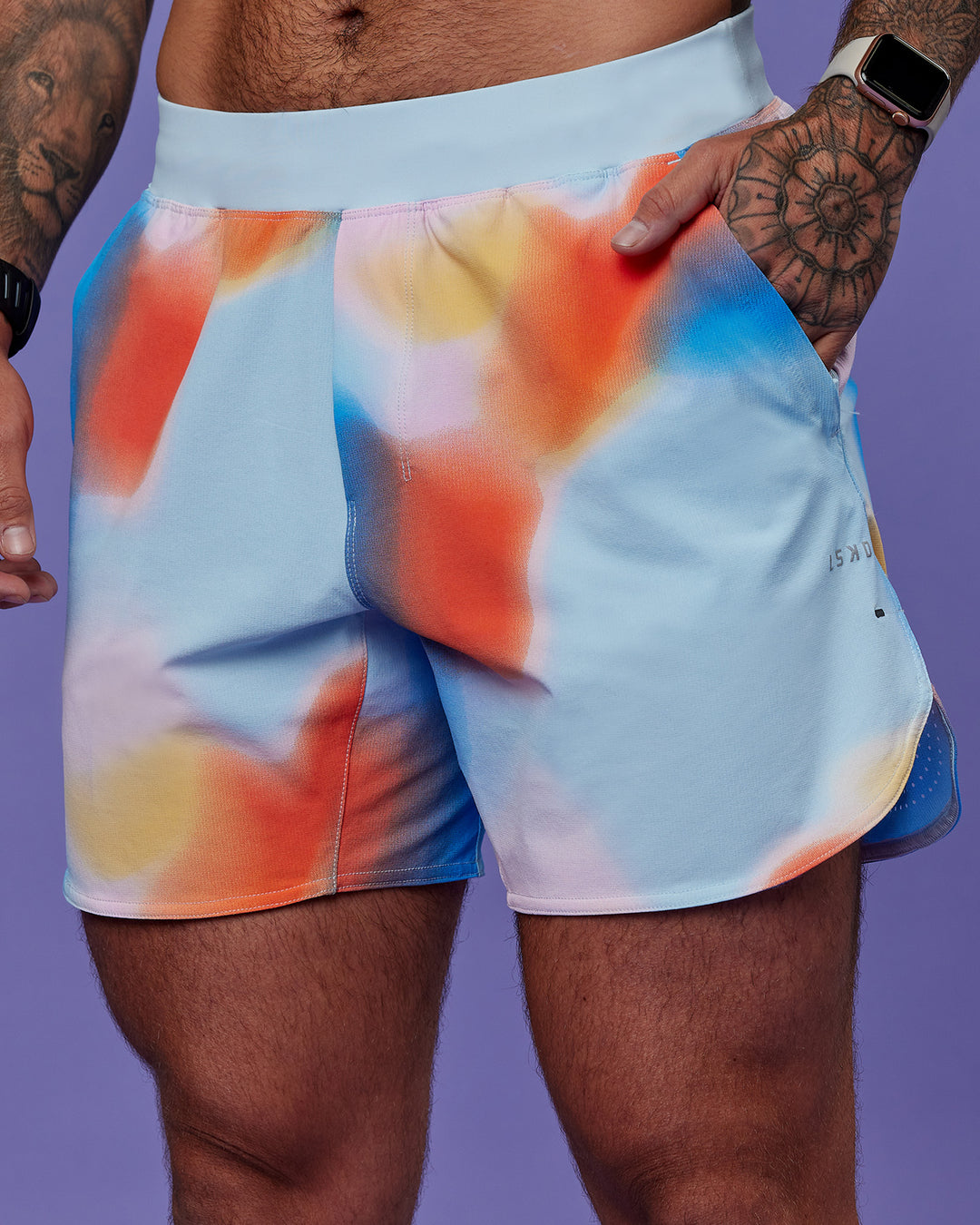 Model wearing Lift 6" Short - Rainbow Shade Print | Model:Tayden | Size:S - view 11