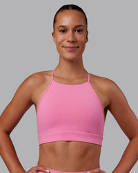 Woman wearing Lift High Neck Sports Bra - Candy Pink | Model:Charlize | Size:S | Thumbnail Index: 4