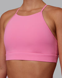 Woman wearing Lift High Neck Sports Bra - Candy Pink | Model:Charlize | Size:S | Thumbnail Index: 6