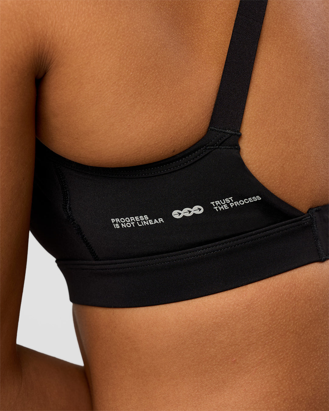 Woman wearing LimitLift Sports Bra - Black | Model:Rosie | Size:S - view 6