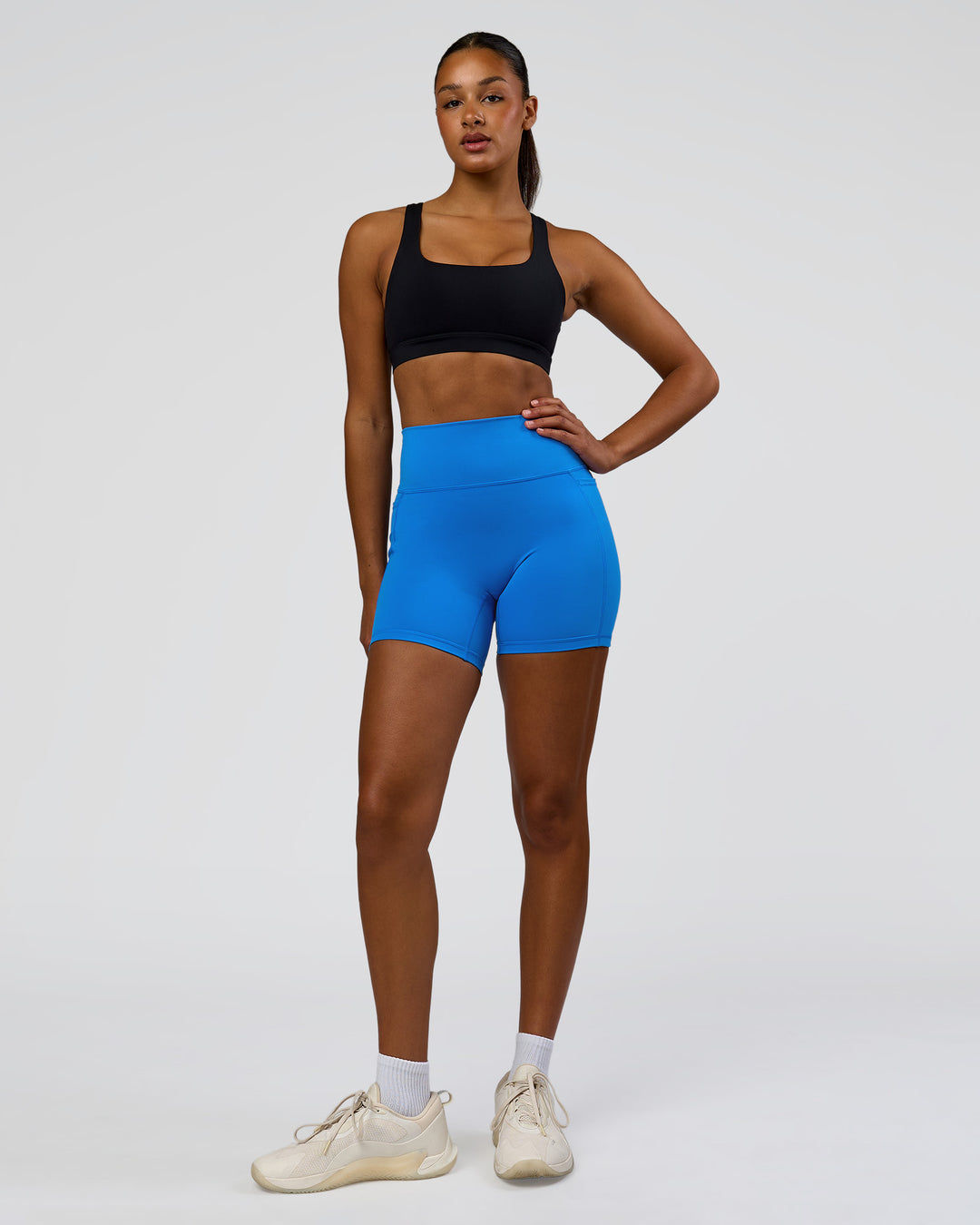 Model wearing Limitless Sports Bra - Black | Model:Rosie | Size:S - view 3