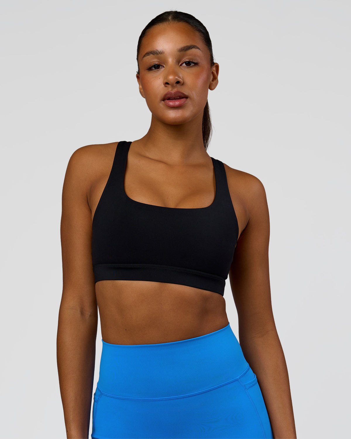 Model wearing Limitless Sports Bra - Black | Model:Rosie | Size:S