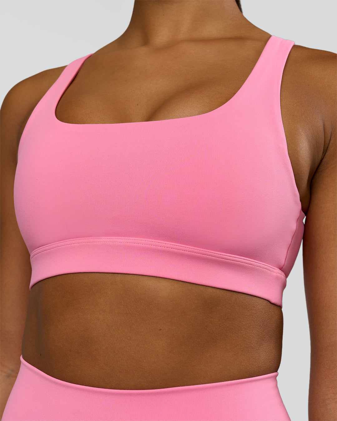 Model wearing Limitless Sports Bra - Candy Pink | Model:Rosie | Size:S - view 2