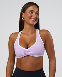 Woman wearing Luminous Sports Bra - Pale Lilac-White | Model:Bianca | Size:S | Thumbnail Index: 2