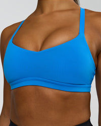 Woman wearing Luna Sports Bra - Palace Blue | Model:Rosie | Size:S | Thumbnail Index: 3