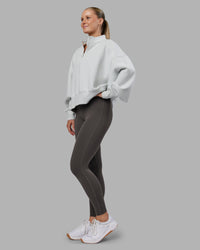 Woman wearing MVP 1/2 Zip Oversized Sweater - Digital Mist | Model:Neve | Size:S | Thumbnail Index: 2