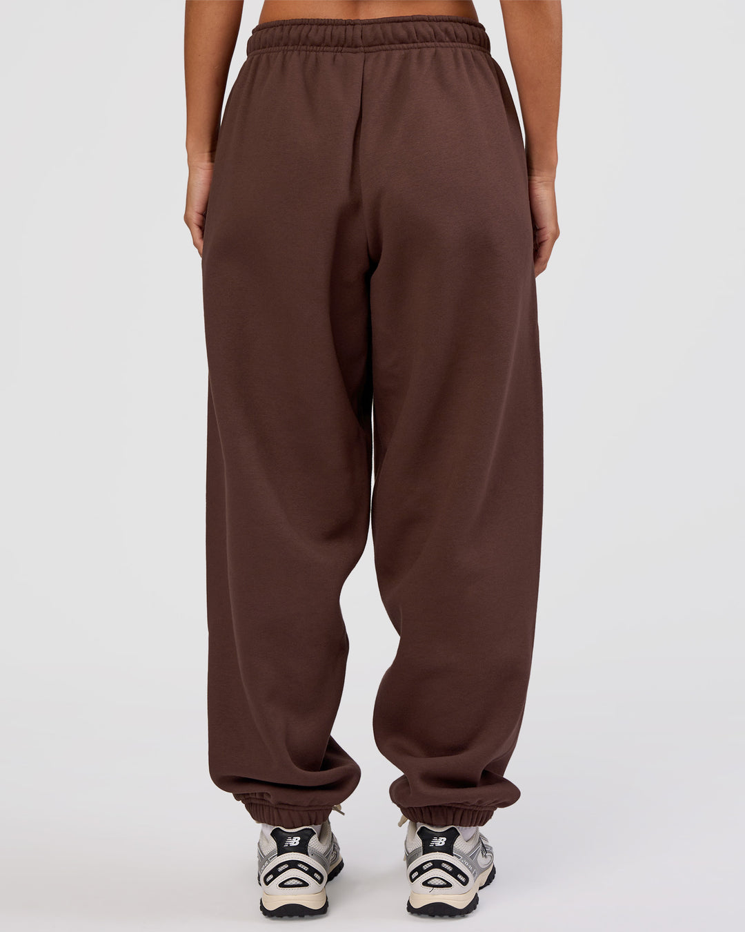 Woman wearing MVP Oversized Slouchy Fit Track Pant - Hot Chocolate | Model:Brylee | Size:S - view 4