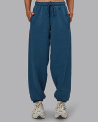 Woman wearing MVP Oversized Slouchy Fit Track Pant - Indigo | Model:Paris | Size:S | Thumbnail Index: 0