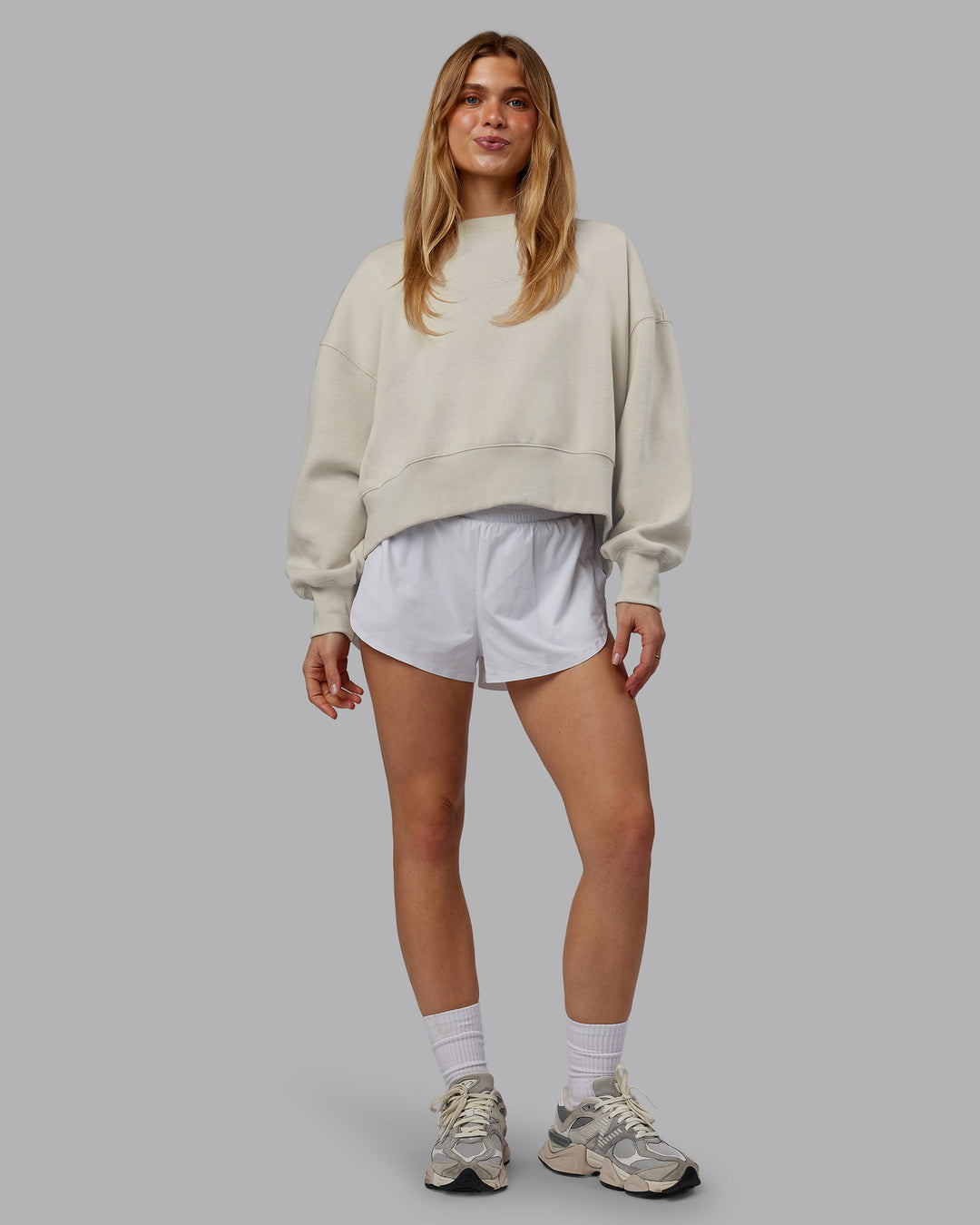 Woman wearing MVP Oversized Sweater - Shale Beige | Model:Emilie | Size:S - view 6
