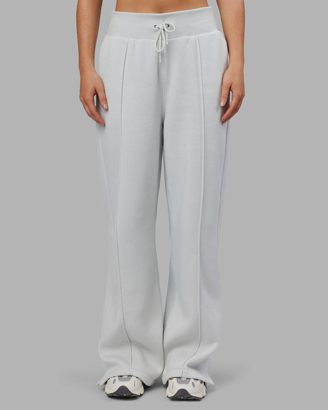 Woman wearing MVP Wide Leg Track Pant - Digital Mist| Model:Neve | Size:S - view 1