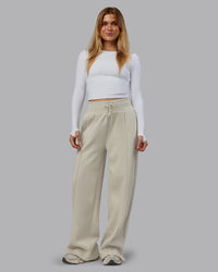 Woman wearing MVP Wide Leg Track Pant - Shale Beige | Model:Emilie | Size:S | Thumbnail Index: 4