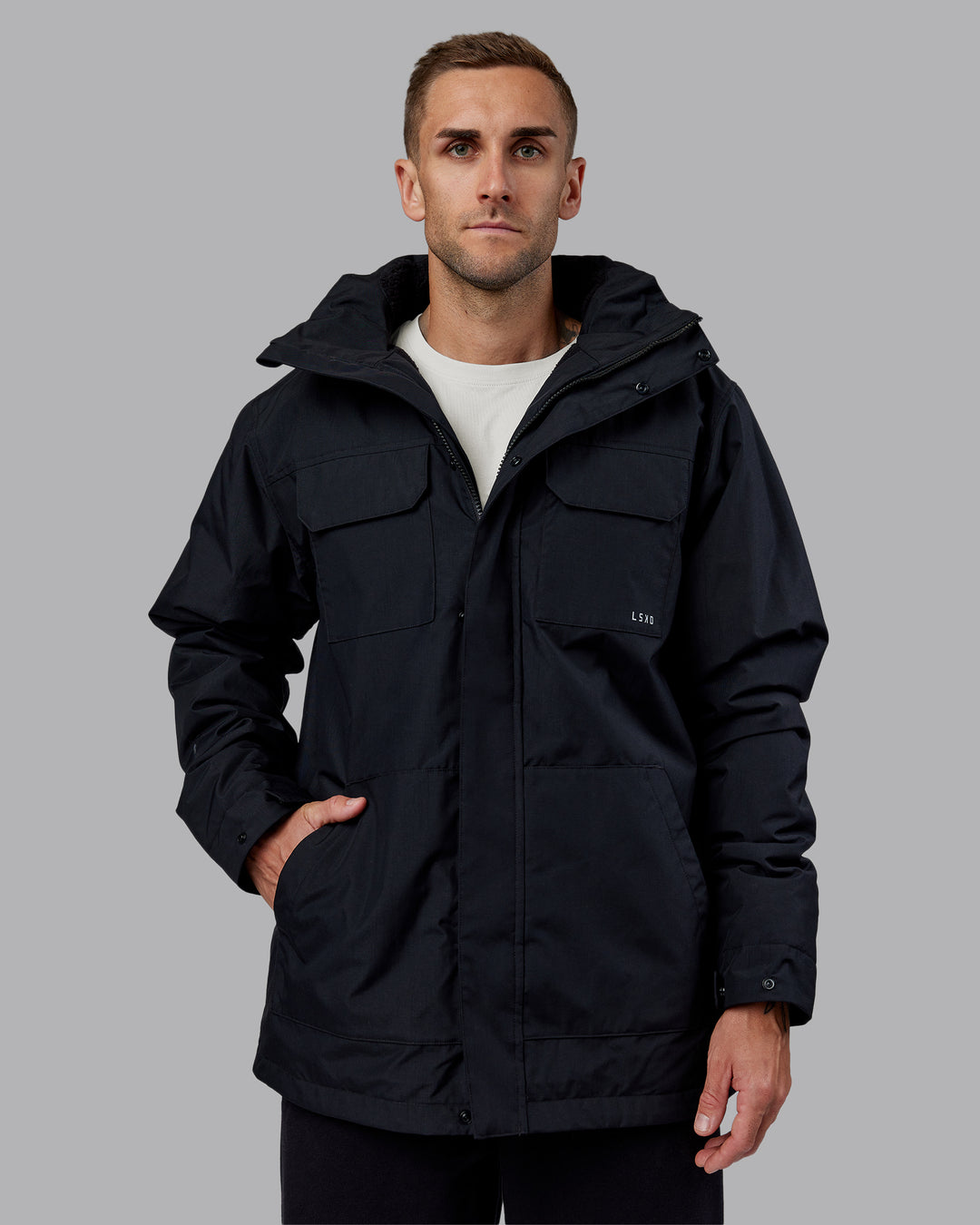 Man wearing Marshall 2.0 Jacket - Black | Model:Tommy | Size:S - view 21