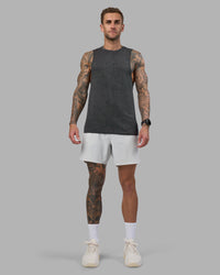 Man wearing AeroFLX+ Seamless Muscle Tank - Black Camo-Graphite | Model:Tommy | Size:S | Thumbnail Index: 4