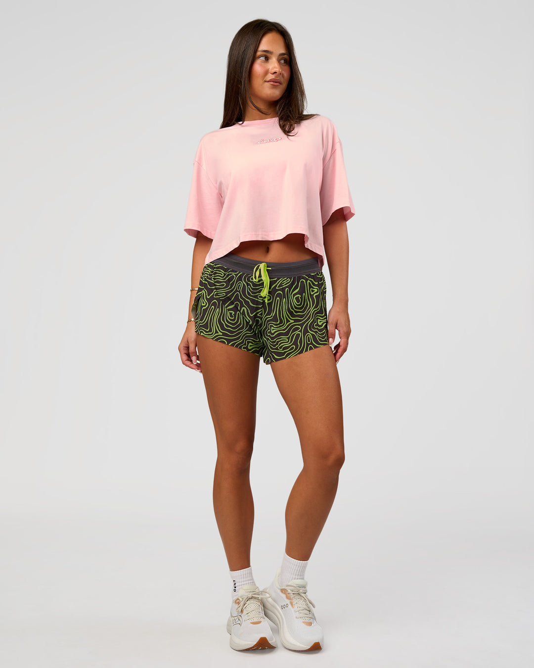 Woman wearing Miami Vibe FLXCotton Cropped Tee - Marshmallow | Model:Bianca | Size:S - view 3