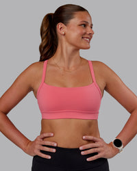 Woman wearing Momentum Sports Bra - Pink Lemonade | Model:Phoebe | Size:S | Thumbnail Index: 0