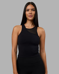 Woman wearing Motion Mesh Shelf Bra Tank - Black | Model:Rhiley | Size:S | Thumbnail Index: 0