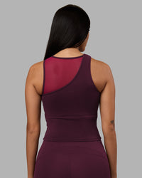 Woman wearing Motion Mesh Shelf Bra Tank - Cherry Lacquer/Plum Berry | Model:Rhiley | Size:S | Thumbnail Index: 6