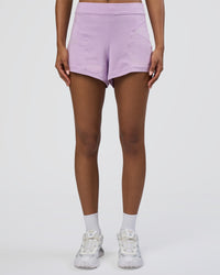 Woman wearing Movement CloudFLX 3" Short - Orchid Bloom Marl | Model:Tomi | Size:S | Thumbnail Index: 6
