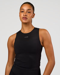 Woman wearing NyxRun Stash Tank - Black | Model:Rosie | Size:S | Thumbnail Index: 5